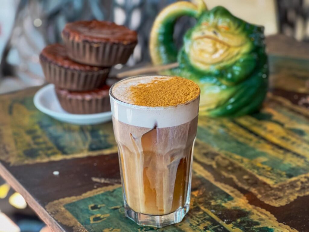 Princess Leia vanilla cold brew with cinnamon cold foam