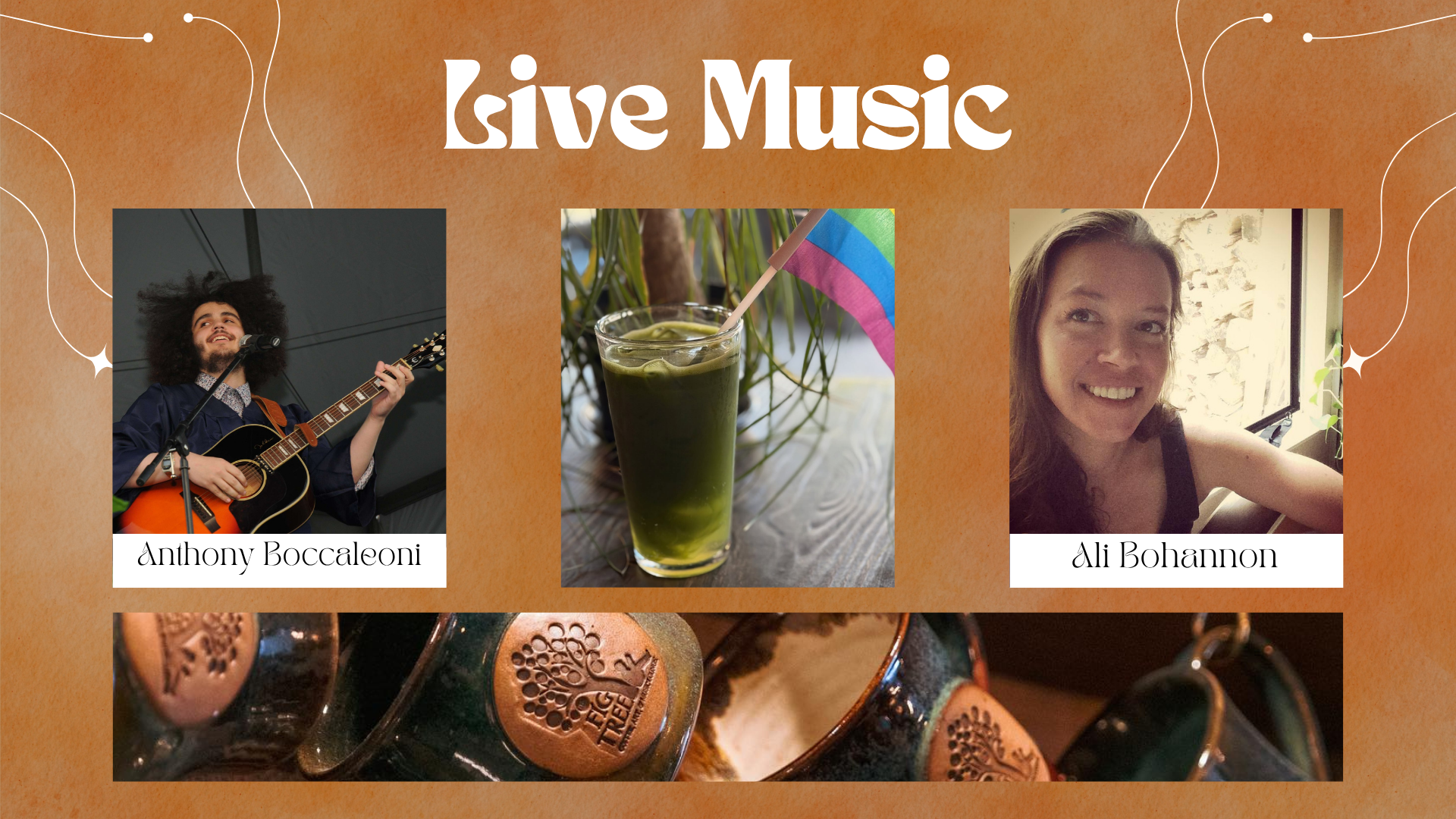 Live music featuring Anthony Boccaleoni; Ali Bohannon