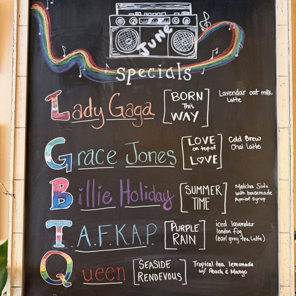 June 2026 Drink Specials Board