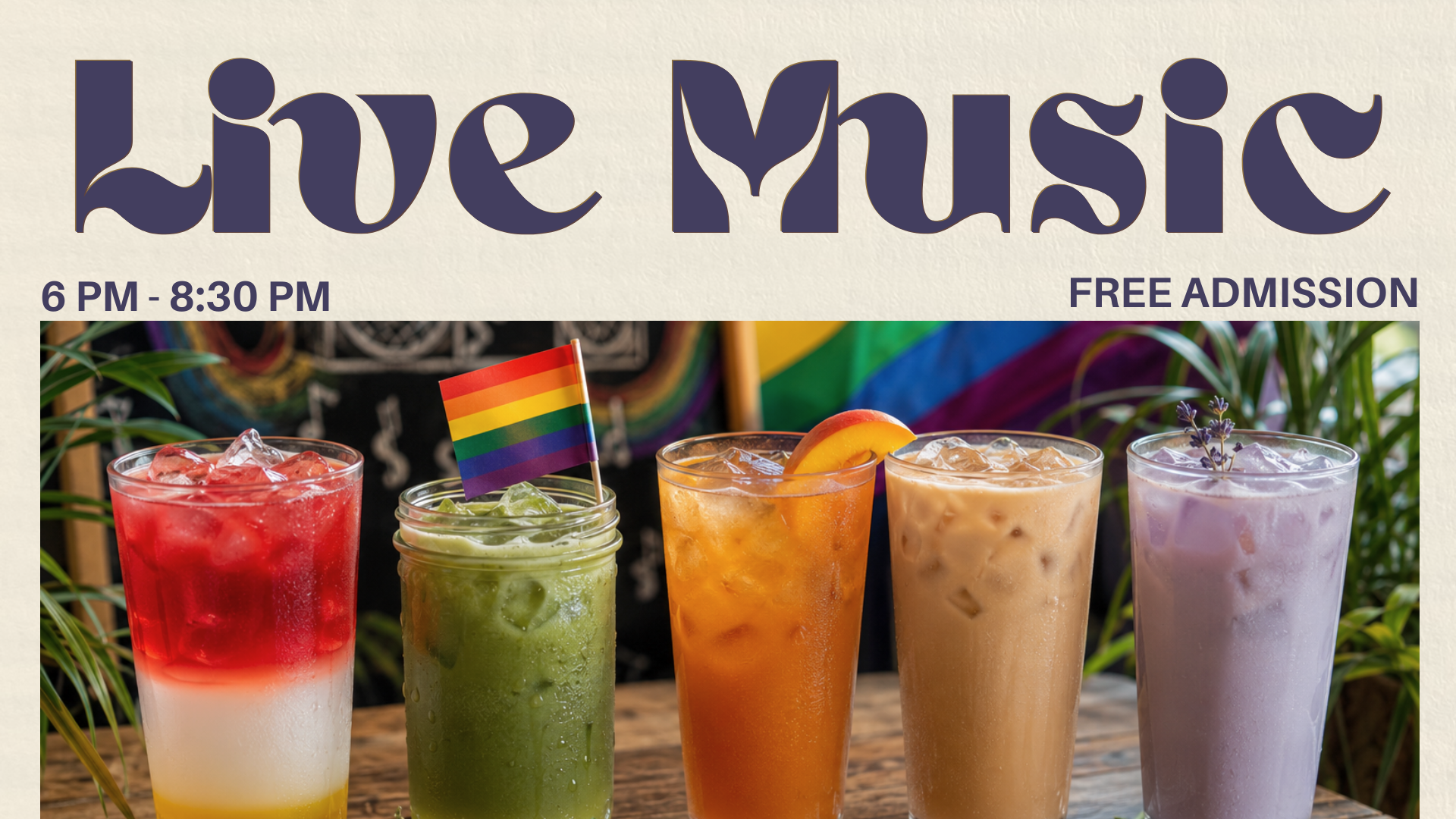 Live Music, 6 pm - 8:30 pm, FREE ADMISSION