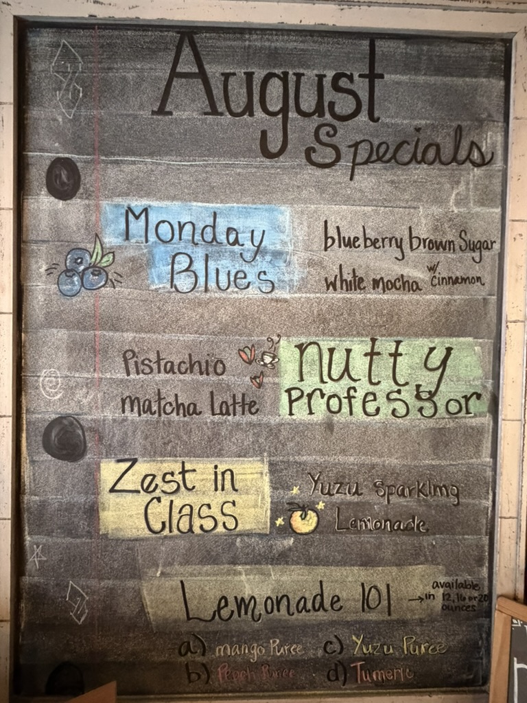 August 2026 Specials Board August 2026 Specials Board